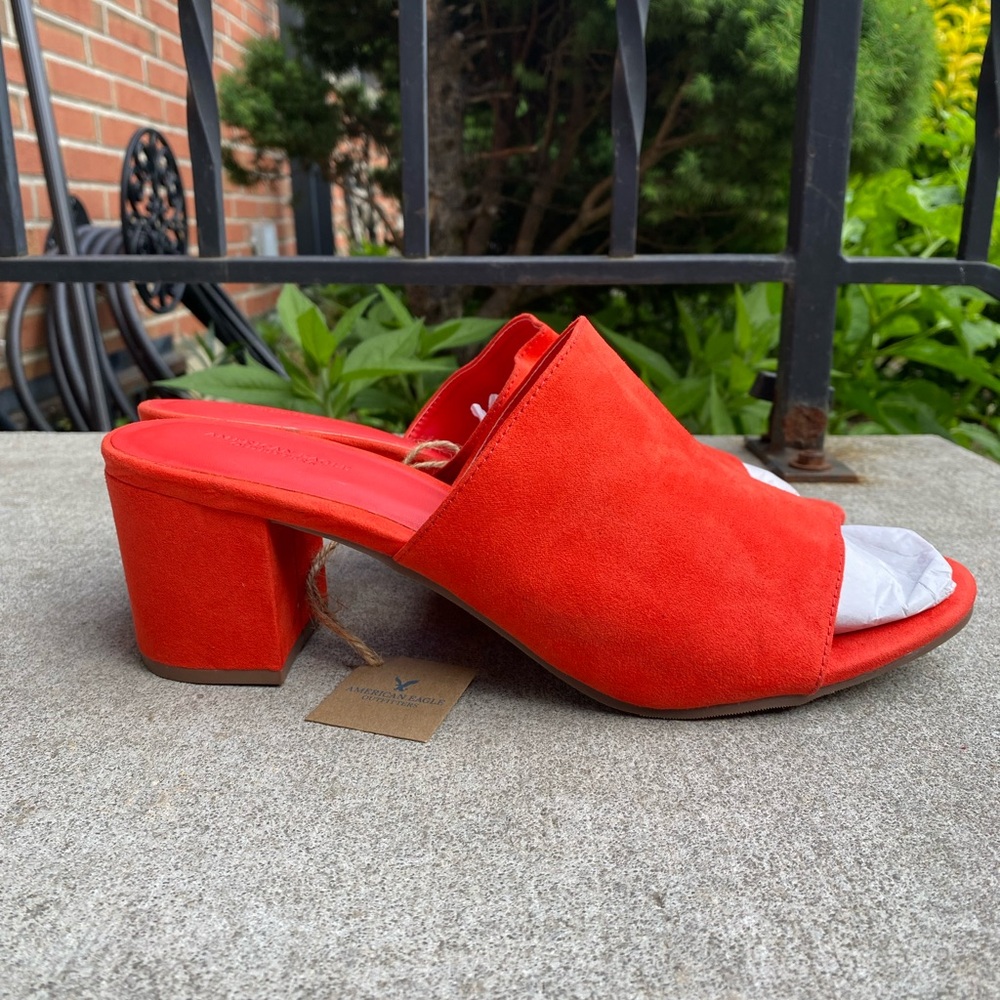 Red Orange Mule Sandals Size 11 NWT